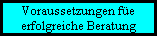 Voraussetzungen fe
erfolgreiche Beratung
